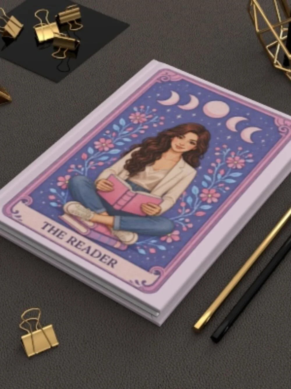 The Reader Tarot Style Moon Phase Hardcover Journal